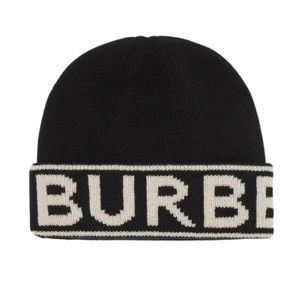 Logo Knit Cashmere Beanie Hat